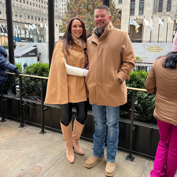 Camel Cape Overlay Coat - Picture 4 of 4